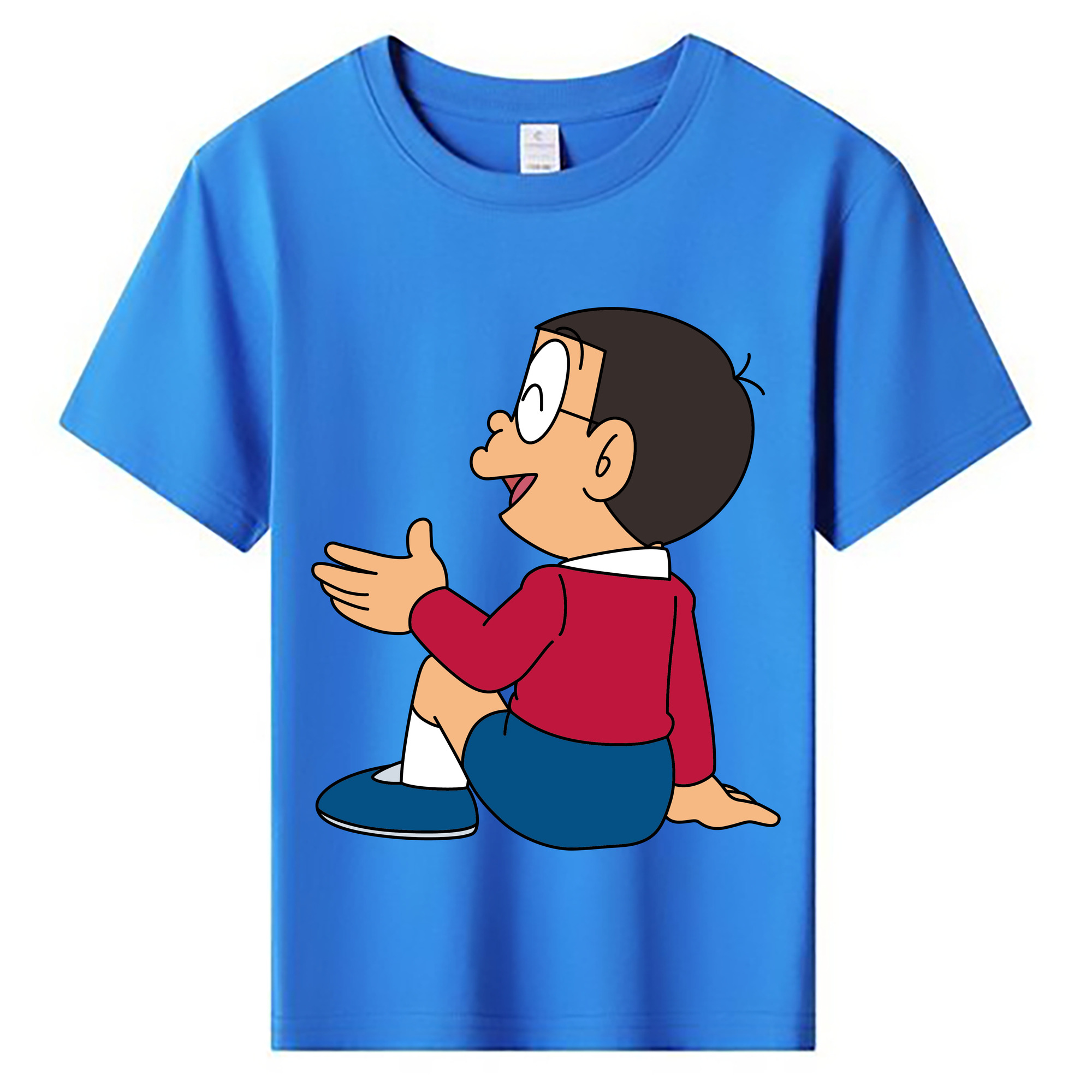 （画像用） ドラえもん 野比 のび太 Doraemon Nobita Nobi 綿100％キッズTシャツ（フロントプリント）